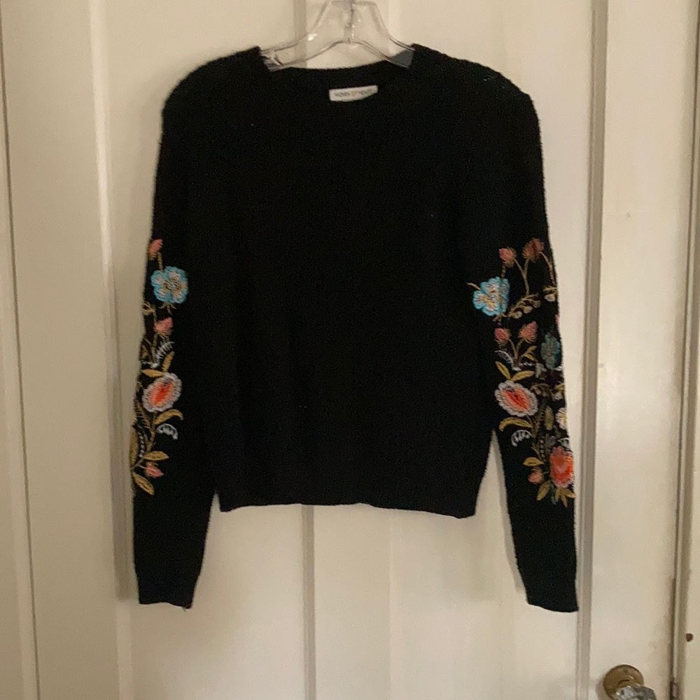 Black sweater with Floral designs
